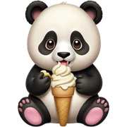Panda eating ice cream sticker
