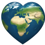 heart shaped earth sticker