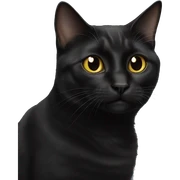 Cross eyed black cat sticker