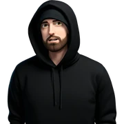 bearded boy in black hoodie sticker