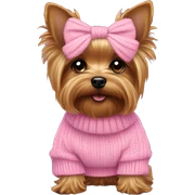 Yorkie wearing pink sweater sticker