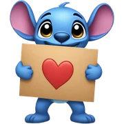 Stitch saying i love u sticker