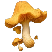 Chanterelles growing on the paving sticker