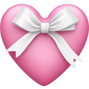 pink heart with white bow sticker