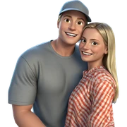 smiling girl and boy together sticker