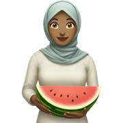  hijabi woman holding watermelon  sticker