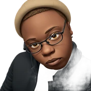 dark-skinned boy with glasses sticker
