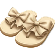 beige flipflops with bows sticker