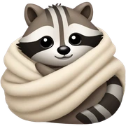 Cozy raccoon sticker