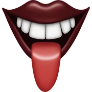 Dark red mouth sticker