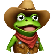 Cowboy frog sticker