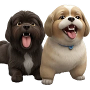 dog on rug with open mouth sticker