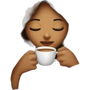 girl inside a blanket sipping coffee eyes closed sticker