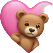 pink heart with teddy bear sticker