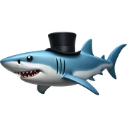 Shark with a top hat sticker