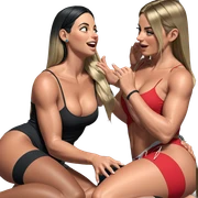 blonde and black haired duo sticker