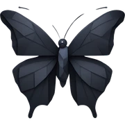 black butterfly in geometric style. wings consist of polygons sticker