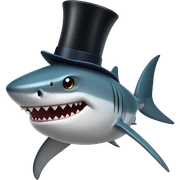 Shark with a top hat sticker