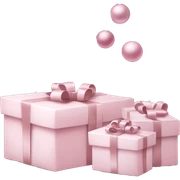 Light pink Christmas gifts under a white Christmas tree  sticker