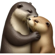 Otter kisses beaver sticker