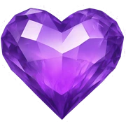 Purple crystal heart sticker