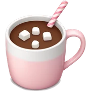 Light Pink mug of hot chocolate with marshmallows  sticker