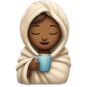 girl inside a blanket sipping coffee eyes closed sticker