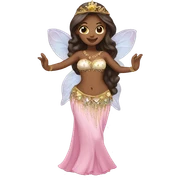 Brunette fairy princess belly dancing sticker