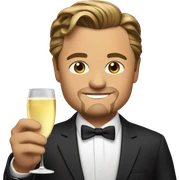 Dicaprio with a glass of champagne. sticker