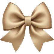 satin beige bow sticker
