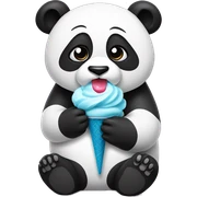 Panda eating ice cream sticker
