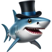 Shark with a top hat sticker