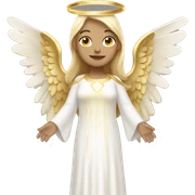 White angel with gold dress and halo sticker