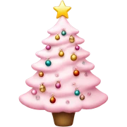 pretty light pink christmas tree with decorations  sticker