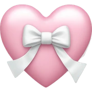 Pastel pink heart with white bow sticker