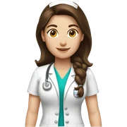 nurse star brunette brown hair sticker