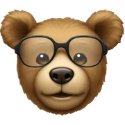A teddy bear with clear glasses  sticker