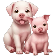 pig and dog baby sticker