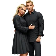 couple with contrasting hairstyles sticker
