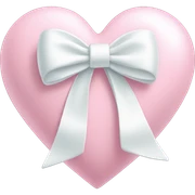 Pastel pink heart with white bow sticker