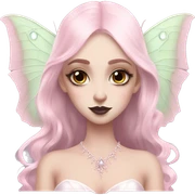 magical pale pink pretty luna moth goth princess fairy bride sticker