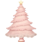 vintage rococo light pink christmas tree with lace and frills sticker