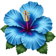 Blue hibiscus flower sticker