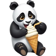 Panda eating ice cream sticker