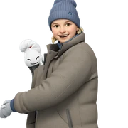 smiling boy in winter hat sticker