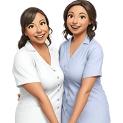 nurse girls sharing a smile sticker