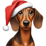 dachshund wearing christmas hat sticker