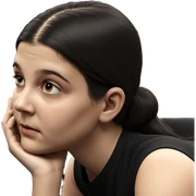 realistic portrait of girl resting sticker