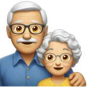 abuelo pelo canoso y abuela pelo rubio sticker