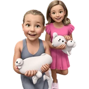 smiling girl in pink dress sticker